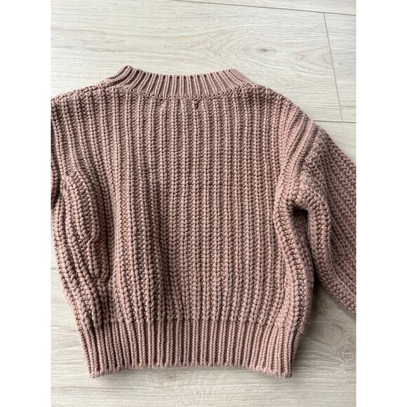 Quincy Mae Chunky Brown Cable Knit Sweater Toddler 18-24 months Organic Cotton - Picture 9 of 10